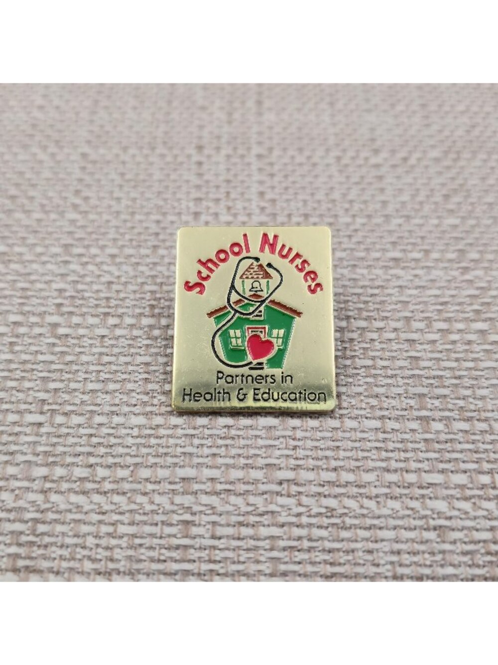 Vintage School Nurse Enamel Pin Partners in Health and Education Pin A7663